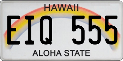 HI license plate EIQ555