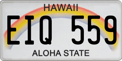 HI license plate EIQ559