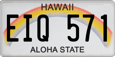 HI license plate EIQ571