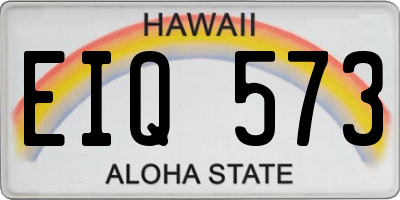 HI license plate EIQ573