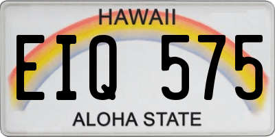 HI license plate EIQ575