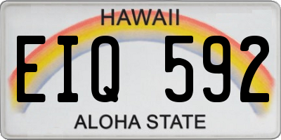 HI license plate EIQ592