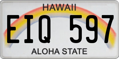 HI license plate EIQ597