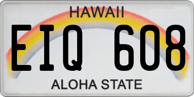HI license plate EIQ608