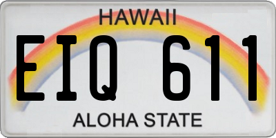 HI license plate EIQ611