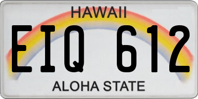 HI license plate EIQ612