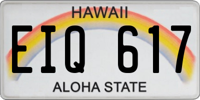HI license plate EIQ617