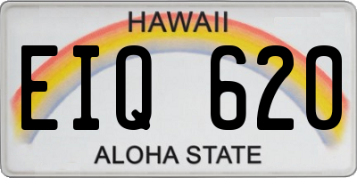 HI license plate EIQ620