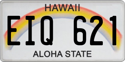 HI license plate EIQ621