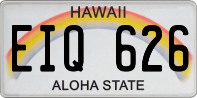 HI license plate EIQ626
