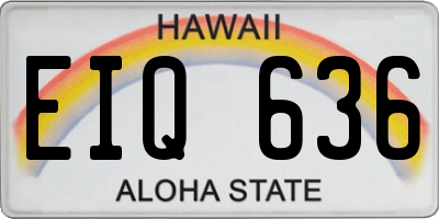 HI license plate EIQ636