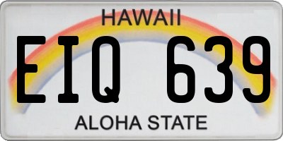 HI license plate EIQ639
