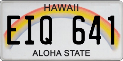 HI license plate EIQ641