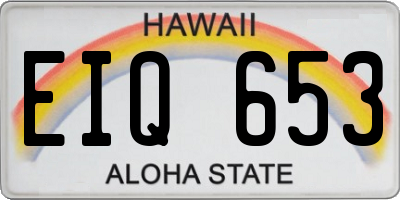 HI license plate EIQ653
