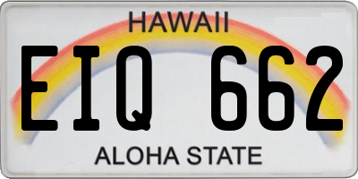 HI license plate EIQ662