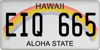 HI license plate EIQ665