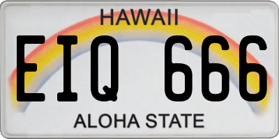 HI license plate EIQ666