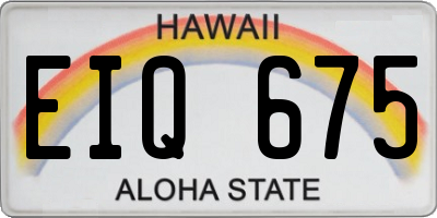 HI license plate EIQ675