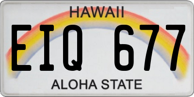 HI license plate EIQ677