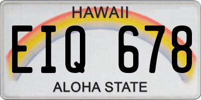 HI license plate EIQ678