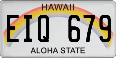 HI license plate EIQ679
