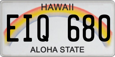 HI license plate EIQ680