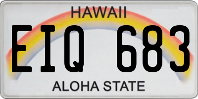 HI license plate EIQ683