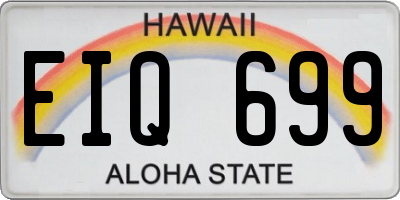 HI license plate EIQ699