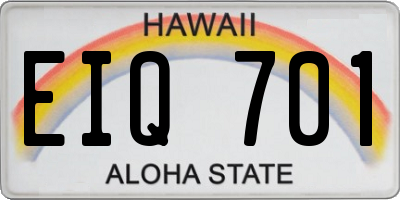HI license plate EIQ701