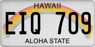HI license plate EIQ709