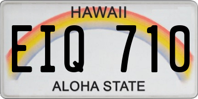 HI license plate EIQ710