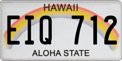 HI license plate EIQ712