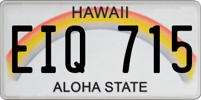 HI license plate EIQ715