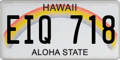 HI license plate EIQ718