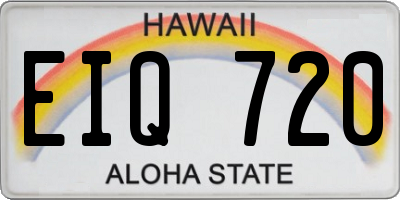 HI license plate EIQ720