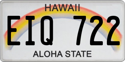 HI license plate EIQ722