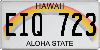 HI license plate EIQ723