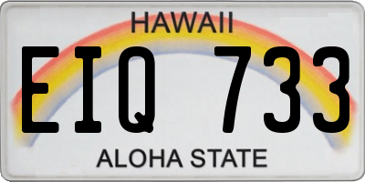 HI license plate EIQ733