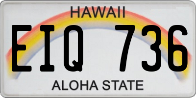 HI license plate EIQ736