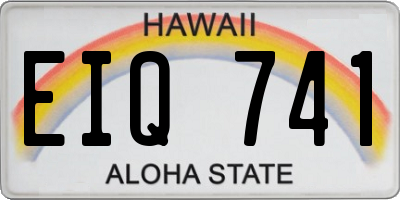 HI license plate EIQ741