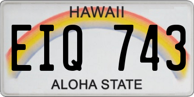 HI license plate EIQ743