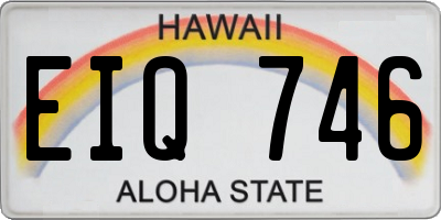 HI license plate EIQ746