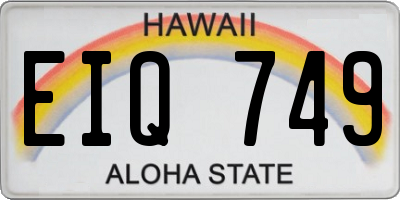 HI license plate EIQ749