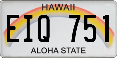 HI license plate EIQ751