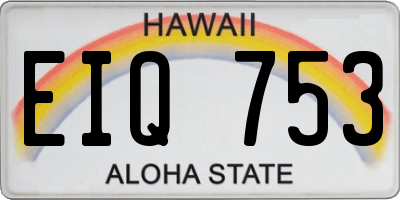 HI license plate EIQ753
