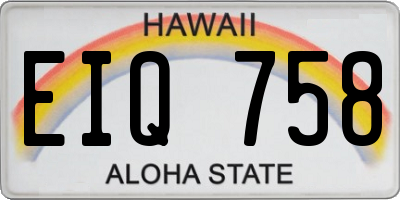 HI license plate EIQ758