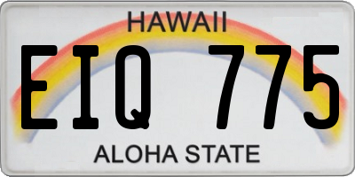 HI license plate EIQ775