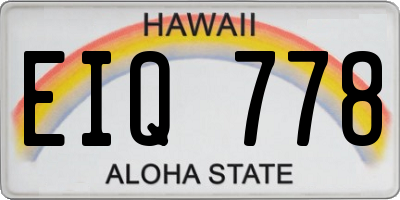 HI license plate EIQ778