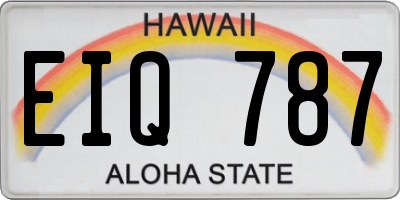 HI license plate EIQ787