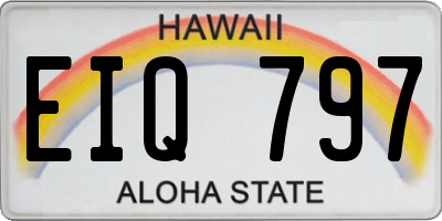 HI license plate EIQ797